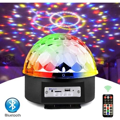 LED Bluetooth Disco Ball Light 9 Colors Player Speaker dj Prom Sound Party Stage Lights Laser Projection Lamp for Home Dropship