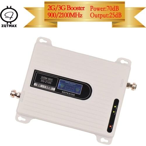 ZQTMAX 70db cellular signal booster 2G 3G repeater GSM 2g UMTS network amplifier signal 900 2100 Dual Band