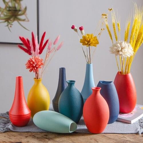 Nordic style vase simple modern ceramic ornaments dried flower ornaments porch living room flower arrangement table TV cabinet