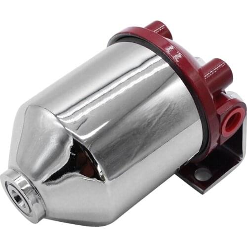 Inline Canister Large Fuel Filter Frame 3/8 NPT Inlet Outlet Racing 10 Micron