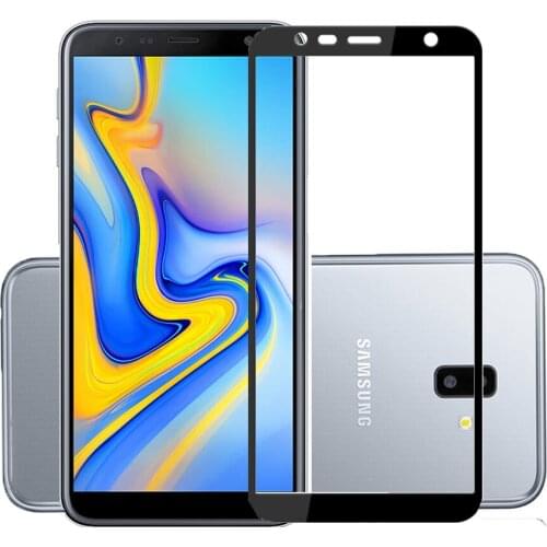 75 Pcs/Lot 2.5D Premium Tempered Glass Full Coverage Screen Protector Protective Film for Samsung Galaxy J4 Plus/J6 Plus