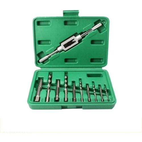 11Pcs Damaged Screw Extractor Set Remove Stripped or Broken Screws Bolt Fastener Easy Out with Right Handed Boring Drill Bit Set