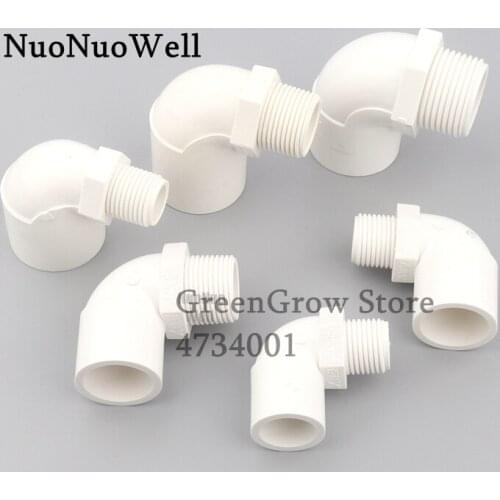 2~20pcs 20-32mm To 1/2"-1" Equal Elbow Joint 90 Degree PVC Reducing Connector Water Supply Garden Irrigation Aquarium Fittings