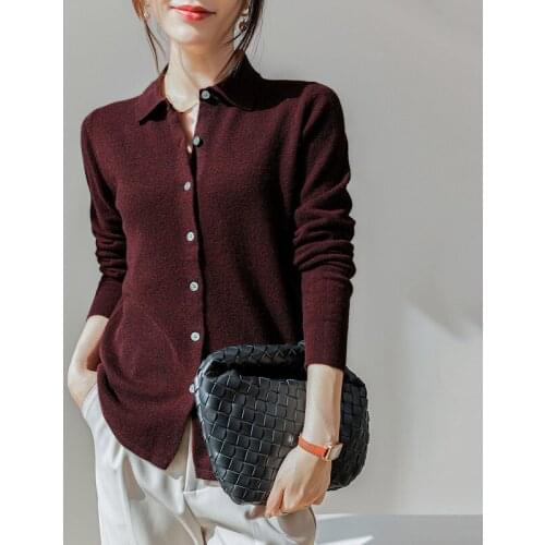 2021 spring new cashmere sweater women wool knit sweater loose lapel cardigan fashion sweater women jacket