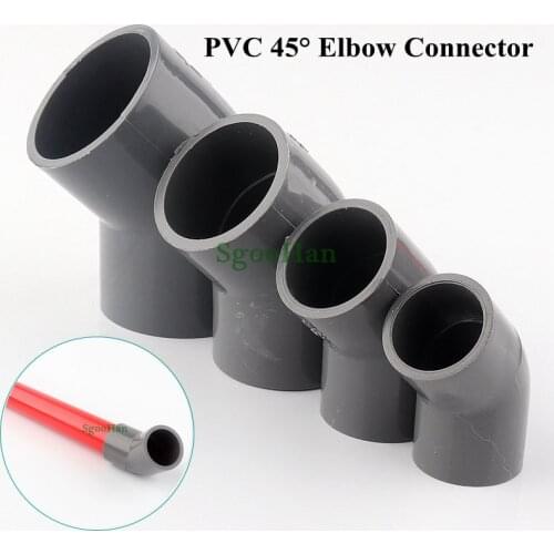 5~50pcs 20~50mm Gray PVC 45° Elbow Connector Aquarium Fish Tank Fittings Tube Joints Irrigation System Garden Water Connectors