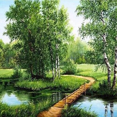 5D DIY Diamond Painting Landscape Cross Stitch Patterns Full Drill Resin Diamond Painting 40x30 kits for Embroidery with Beads