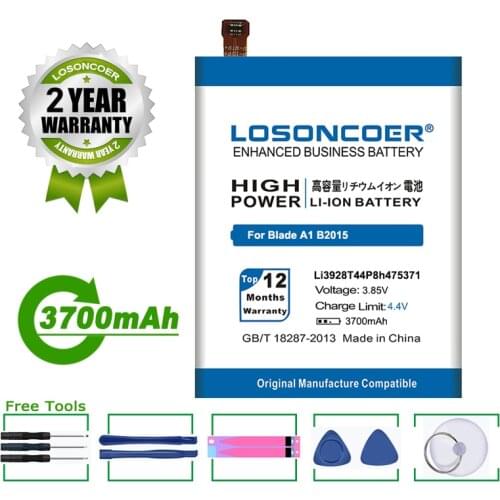 LOSONCOER 3700mAh Li3928T44P8h475371 For ZTE Blade A1 B2015 V8 mini Battery C880 C880A C880S AXON Mini Xiaoxian 3 BV0850 V0850