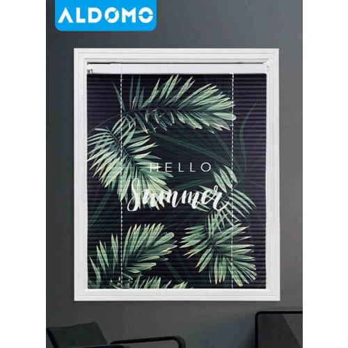 ALDOMO Printed aluminum venetian blinds INS style geometric pattern printed personalized custom blinds shade lifting no drill