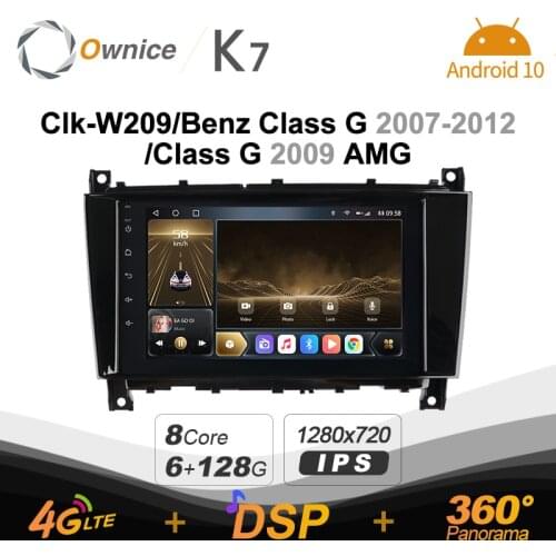 Carplay K7 Android 10 Car Multimedia Radio for clk-W209/Benz Class G 2007-2012 / 2009 AMG Video 6G+128G Coaxial HDMI 4G LTE 360