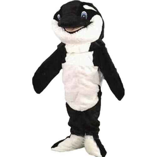 Black and White Plush Fursuit Cosplay Whale Mascot Costume Fancy Party Dress Up Adult Size Costume Carnival for Festival