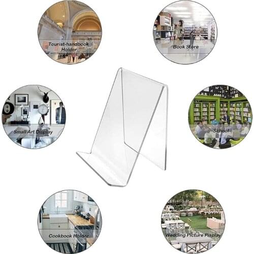 5 Pieces Clear Tablet Holder Acrylic Stands for Displaying Paintings Books Music Sheets Notebooks Artworks CDs