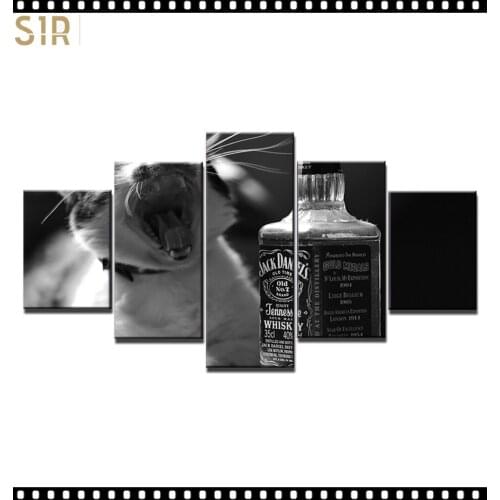 HD 5 Pieces Red Wine Pictures Print Posters Wall HD Art Home Decor for Living Room Painting on The Wall Pictures Wine Wall Art