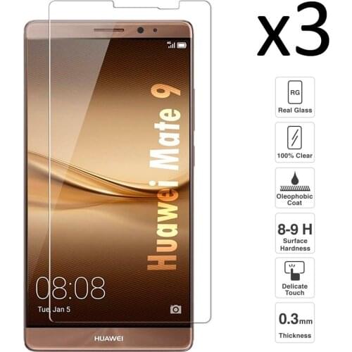 Huawei Matte 9 Set 3 pieces tempered glass screen protector anti-scratch ultra thin easy to install