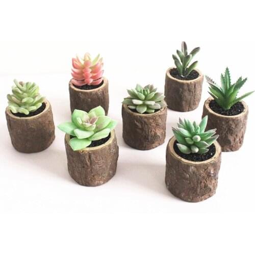 Simulation Succulent Plant Bonsai Decoration Potted Creative Diy Home Decoration Artificial Cactus Plant Including Flowerpot
