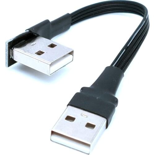 Super Flat flexible USB 2.0 A Male to Male 90 Angled Extension Adaptor cable USB2.0 male to male right/left/down/up