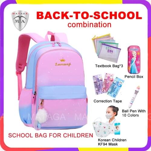 MTA Trend Gradient Color Large-Capacity Lightweight Comfortable Schoolbag for Primary and High School Students