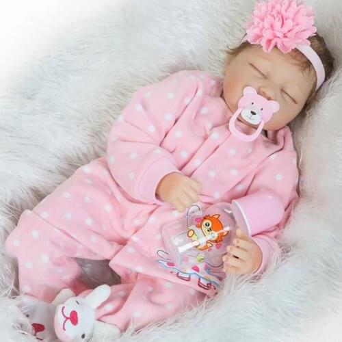 Huggable Soft Silicone 22inch Reborn Doll - Realistic Baby Doll – Kids Child Christmas Gift