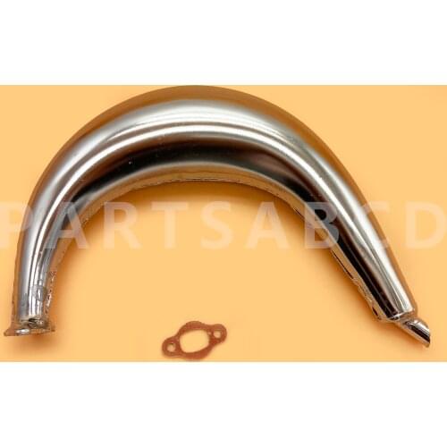 New Banana Muffler Exhaust Chrome With Gasket for 49cc 50cc 60cc 66cc 80cc Motorized Bike Engine Motor Parts