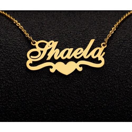 Custom Name Necklace Fashion Couple Jewelry Stainless Steel Heart Pendant Necklace For Women Best Friend Gift