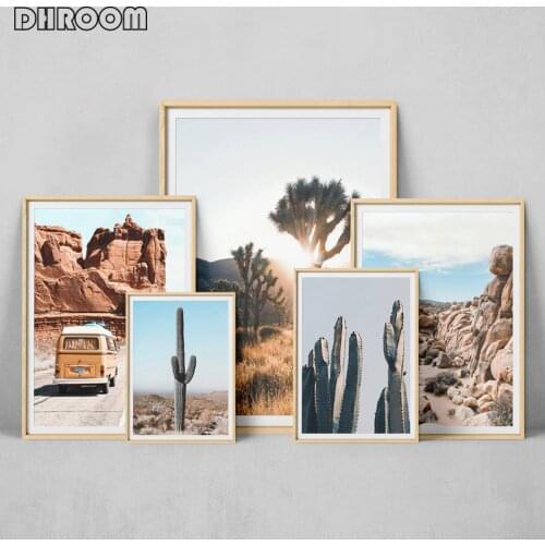Desert Cactus Canvas Poster Nordic Style Landscape Nature Joshua Tree Wall Art Print Painting Decorative Picture Home Decor