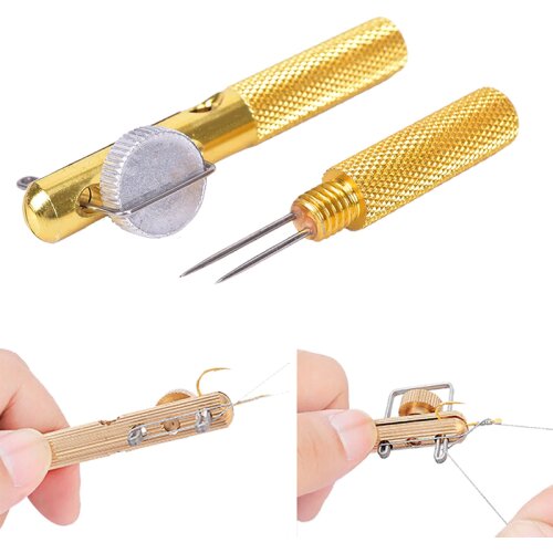 Full Metal Fishing Hook Knotting Tool & Tie Hook Loop Making Device & Hooks Decoupling remover Carp Fishing Accessory