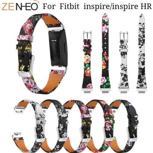 Luxury Printing Leather watch strap For Fitbit Inspire/Inspire HR Bracelet Wristband straps For Fitbit Inspire Watchband wrist