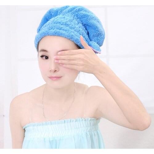 Dry Hair Hat Microfiber Hair Turban Quickly Dry Hair Hat Wrapped Towel Bathing Cap Useful Home Textile Towel New Hot