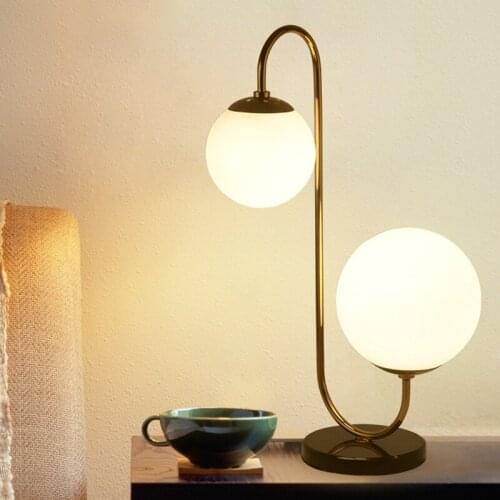 Nordic Brush Gold Lustre E27 Luminarias 2 Light Led Table Lamp Study Room Reading Lamp Bedsides Deco Led Desk Lamp Led Lamp