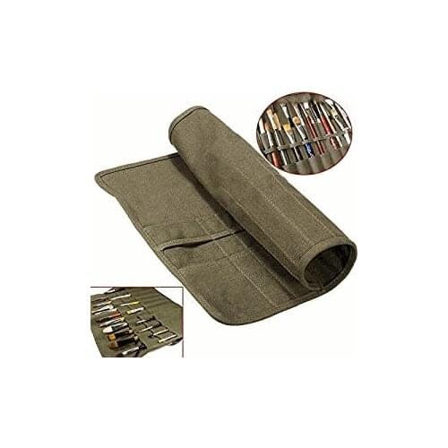 Mohoo Brush Bag Artist Draw Pen Watercolor Roll Up Canvas Oil Paint Brush Cases Holder Paint Brush Cases