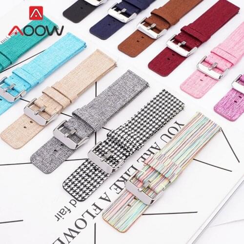 Woven Nylon Sport Strap 16 18mm 20mm 22mm Canvas Men Women Replacement Band for Samsung S3 Huawei Watch GT 2 46mm Amazfit GTR 2e