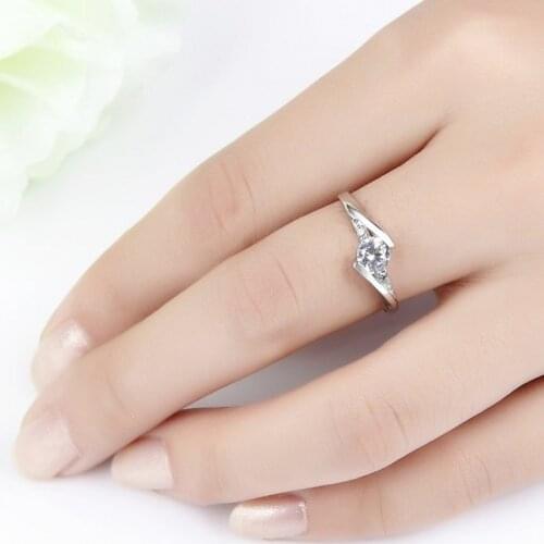 Anxiety Ring Fashion Wedding Rings For Women Jewelry Silver Color Engagement Gift Cubic Zirconia Crystal Female Accessories