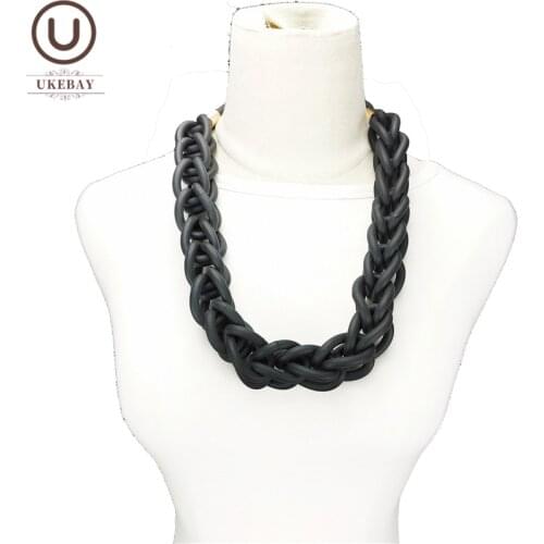 UKEBAY New Handmade Knit Pendant Necklaces Women Designer Luxury Jewelry Rubber Rope DIY Choker Necklace Party Dress Accessories