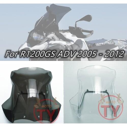 Motorcycle windshield with bracket fairing kits smoke black windscreen For R1200GS ADV 2005 2006 2007 2008 2009 2010 2011 2012