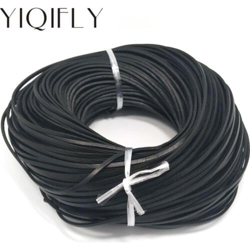 YIQIFLY Free Shipping 90m 3mm Width 100% Real Cowhide Leather Cord Fashion Jewelry Acceceries Bracelets and Necklace DIY Cord