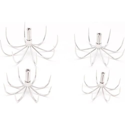 YJBYYX New 8-claw squid hook stainless steel non-barb hard hook 4.0/3.6/3.0/2.6cm sea fishing cuttlefish octopus hook