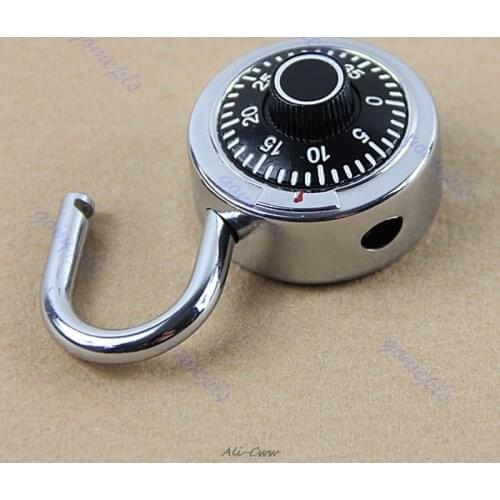 Hardened Steel Shackle Dial Combination Luggage Suitcase Locker Lock Padlock