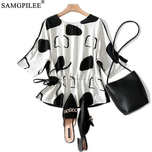 Femme T-shirts Women Summer Clothes 2021 Casual Chiffon T-shirt Brand Women Half Sleeve Print O-neck Tshirt Oversize Women 3XL