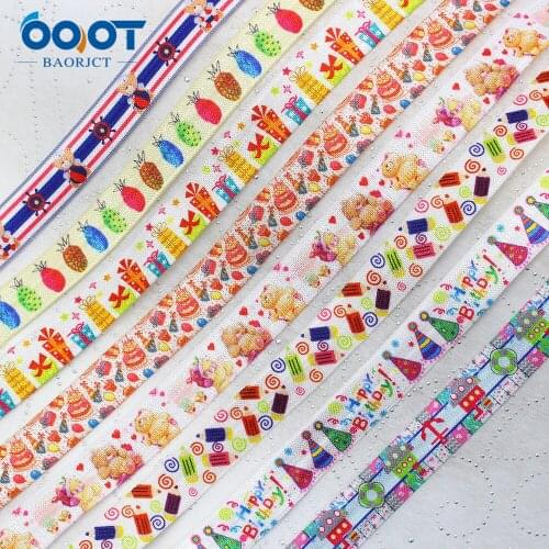 10yards 5/8 '' Cartoon Ribbon Elastic Collapsible Elastic Stretch Hairband Baby Hair Band Headband E-20425-729