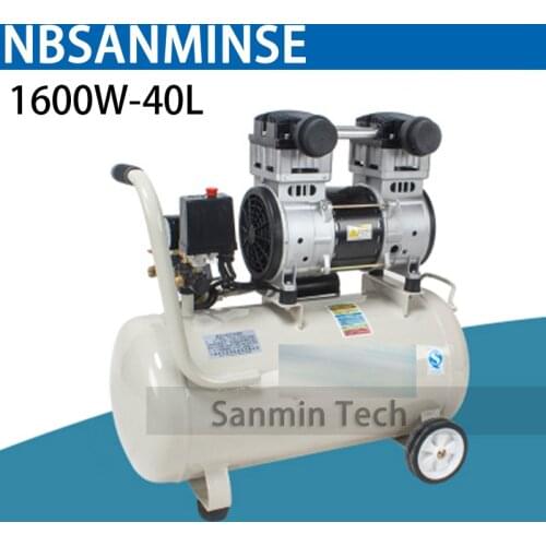 1600W - 40L Mini Air Compressor Oilless High Pressure Mute Design Wood Working Home Application AC220V High Quality Sanmin
