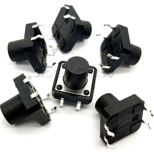 20Pcs 12x12mm Height 10mm Panel PCB Momentary Tactile Tact Mini Push Button Switch DIP 4pin 12x12x10 MM 12*12*10MM