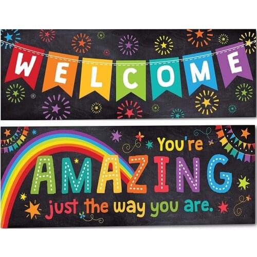 2021 Back To School Season Flag Decoration Welcome Back School Colorful Banner Door Porch Sign Hanging Banner Classroom Decor