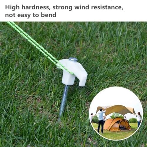 25cm Luminous Nail Camping Tent Peg Steel Stake Ice Fishing Screw Rod Stand High Strength Fishing Bivvy Awning D5QD