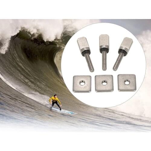 3 Surfboard Longboard Sliding Fin Screw & Fin Plate Replacement Kit for Stand Up Paddle Body Board