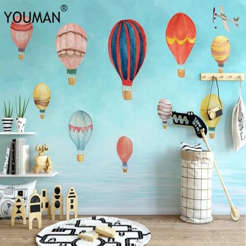Wallpapers YOUMAN 3D Custom Photo Mural Cartoon Balloon Bluesky For Kids Room Bedroom Colorful HomeDecor For Children Wall Ppaer