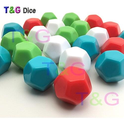 5pcs 12-sided D12 white blank dice can be written by pen for board game accessories High Quality