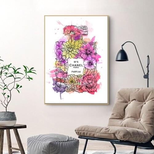 Room Decor Canvas Wall Art Modern Fashion Perfune Paintings Teen Girl Room Decor Posters Adn Prints for Bedroom Frameless