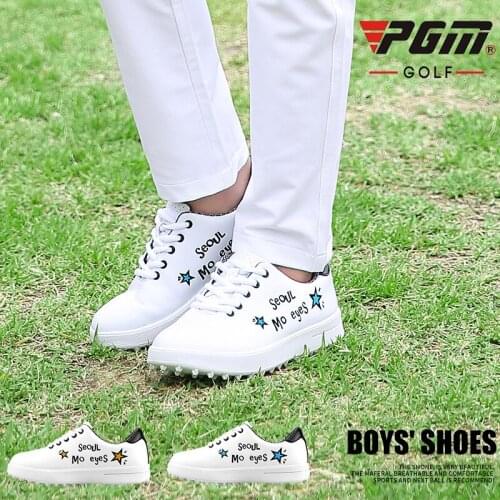 Pgm Children Korean Version Golf Shoes Lightweight Waterproof Girls Boys Golf ShoesNon-Slip Soft Golf Sneakers D0757