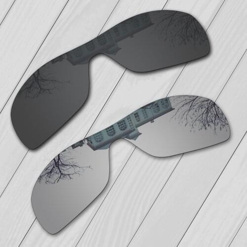E.O.S 2 Pieces Black & Silver Polarized Replacement Lenses for Oakley Dart Sunglasses