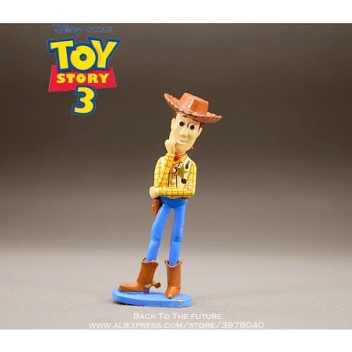 Disney Toy Story 3 sheriff Woody Q Version 8cm PVC Action Figures mini Dolls Kids Toys model for Children gift