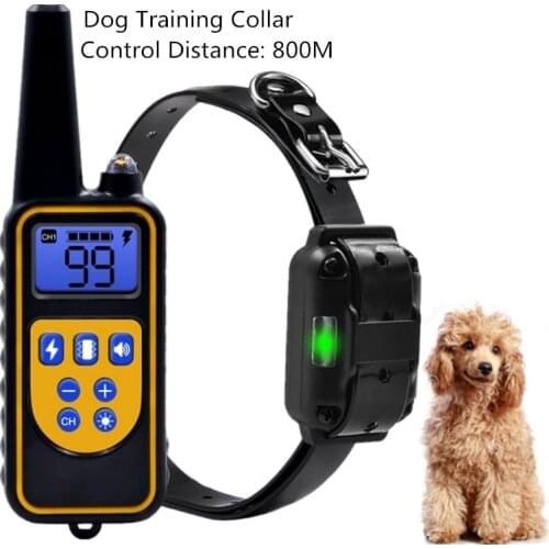 Electric Dog Training Collar 800M Pet Remote Control Device Backlight Display Waterproof Rechargeable Shock Collar 30% OFF